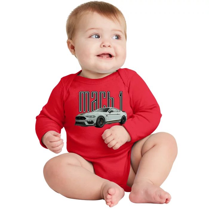 Mach 1 Performance Car 5.0 Liter V8 Muscle Baby Long Sleeve Bodysuit