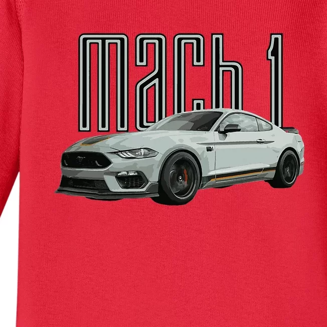 Mach 1 Performance Car 5.0 Liter V8 Muscle Baby Long Sleeve Bodysuit