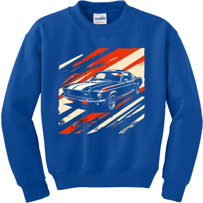 Muscle 1960s Stripepatterned Fastback Kids Sweatshirt