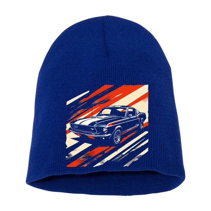 Muscle 1960s Stripepatterned Fastback Short Acrylic Beanie