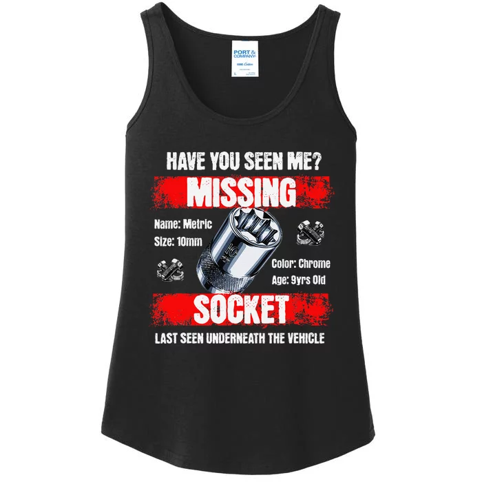 Missing 10mm Socket Funny Mechanics Lifestyle Cartruck Gift Ladies Essential Tank