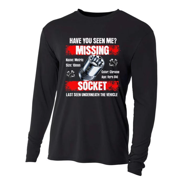 Missing 10mm Socket Funny Mechanics Lifestyle Cartruck Gift Cooling Performance Long Sleeve Crew