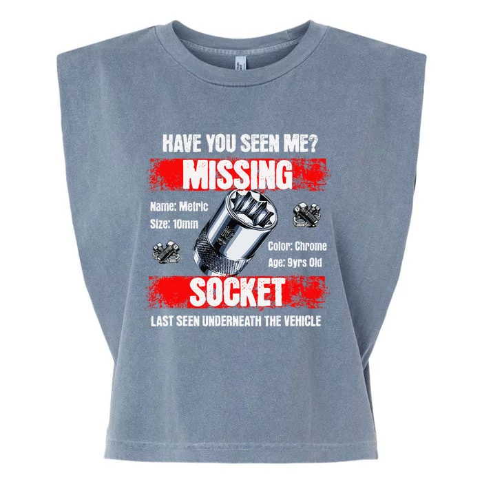 Missing 10mm Socket Funny Mechanics Lifestyle Cartruck Gift Garment-Dyed Women's Muscle Tee