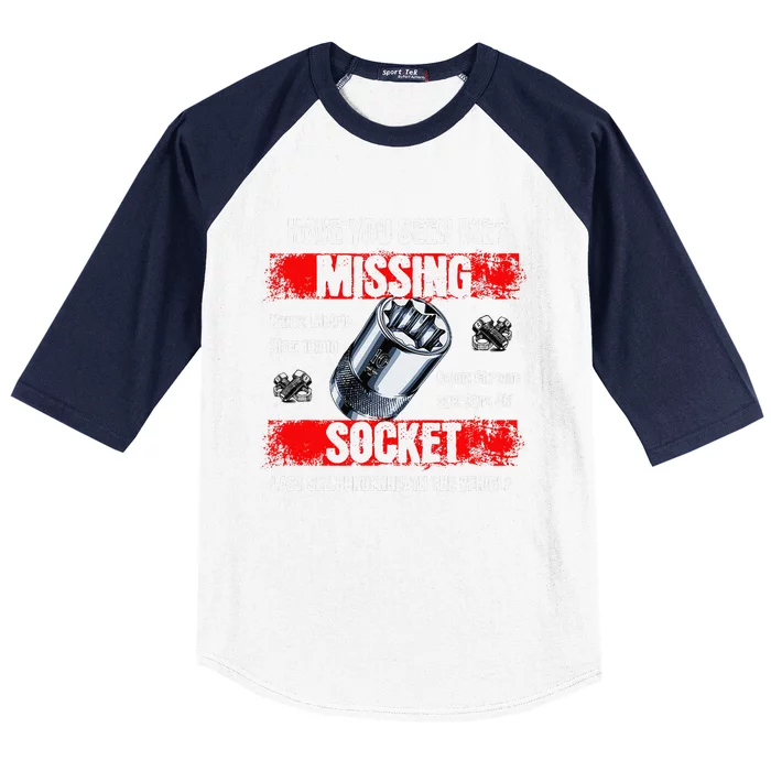 Missing 10mm Socket Funny Mechanics Lifestyle Cartruck Gift Baseball Sleeve Shirt