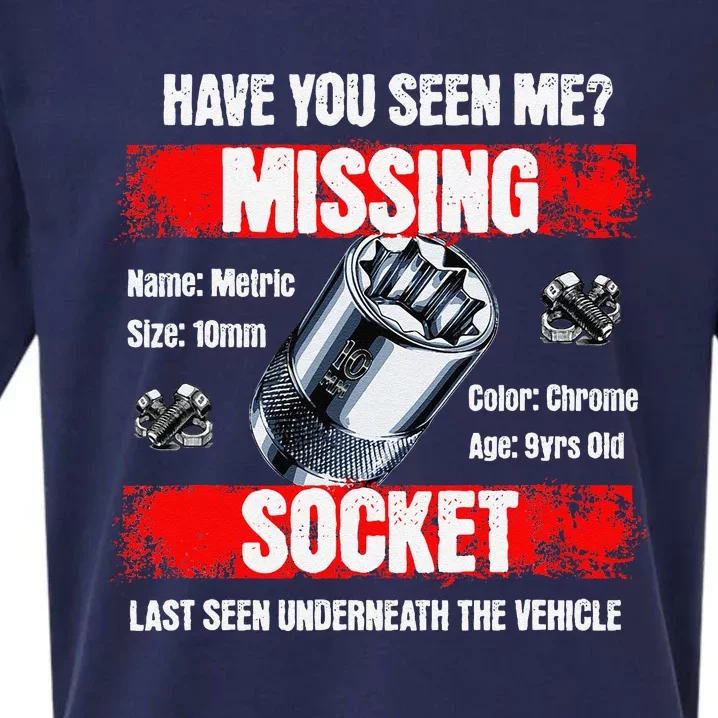 Missing 10mm Socket Funny Mechanics Lifestyle Cartruck Gift Sueded Cloud Jersey T-Shirt