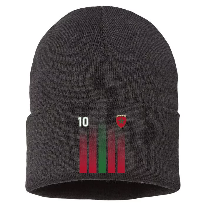 Morocco 10 Soccer Jersey Morocco Football Fan Soccer Sustainable Knit Beanie