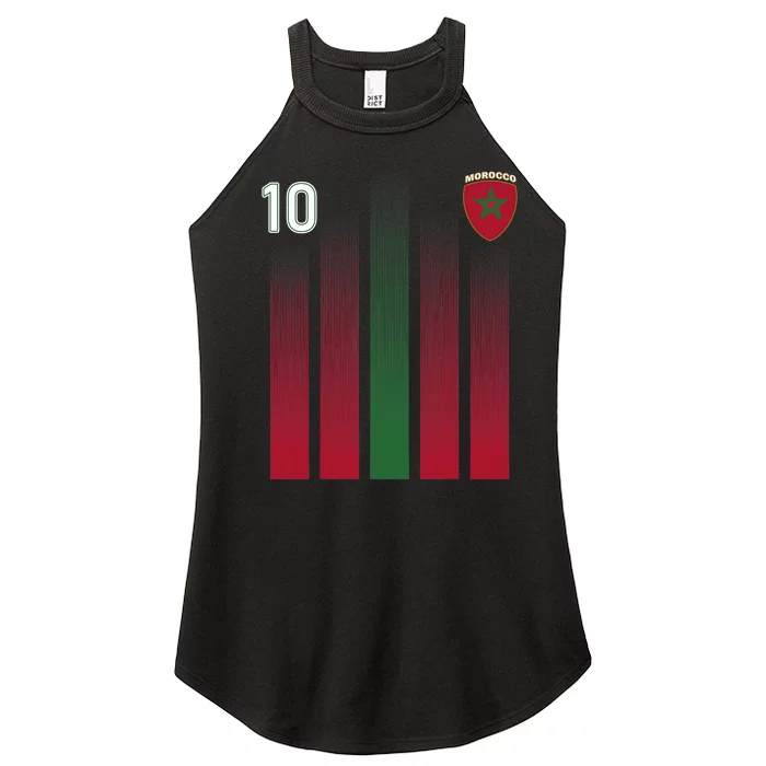 Morocco 10 Soccer Jersey Morocco Football Fan Soccer Women’s Perfect Tri Rocker Tank