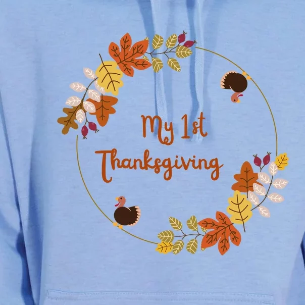 My 1st Thanksgiving. Thanksgiving Onepiece. Baby Thanksgiving. Turkey Day. Thank Unisex Surf Hoodie