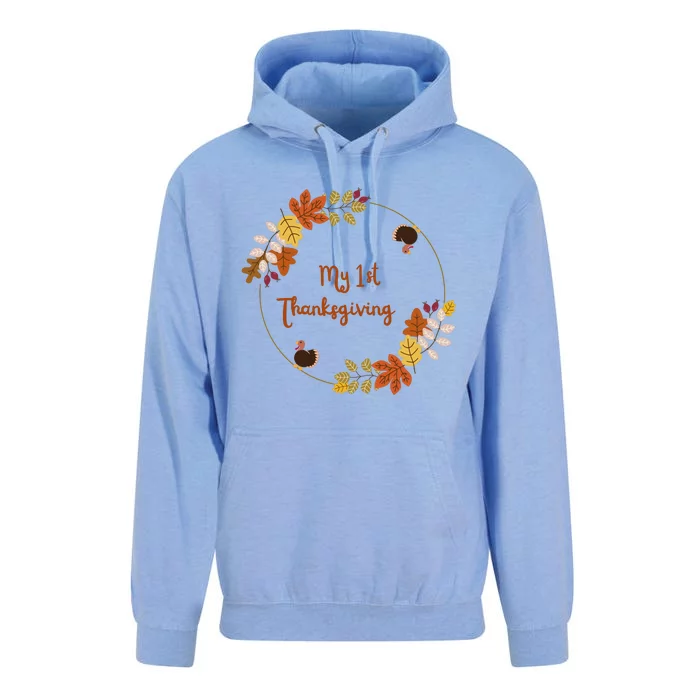 My 1st Thanksgiving. Thanksgiving Onepiece. Baby Thanksgiving. Turkey Day. Thank Unisex Surf Hoodie