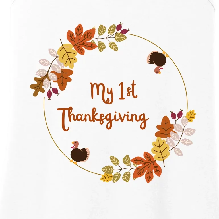 My 1st Thanksgiving. Thanksgiving Onepiece. Baby Thanksgiving. Turkey Day. Thank Ladies Essential Tank