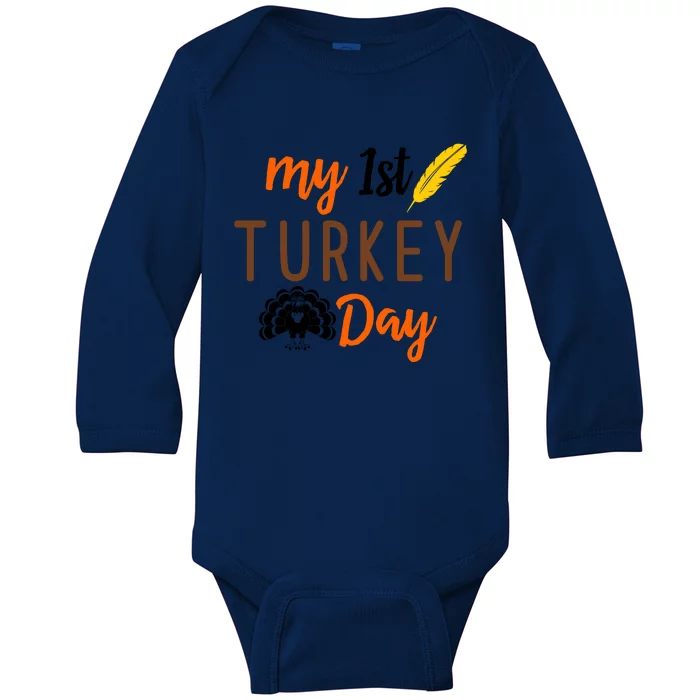 My 1st Turkey Day Thanksgiving Baby Long Sleeve Bodysuit