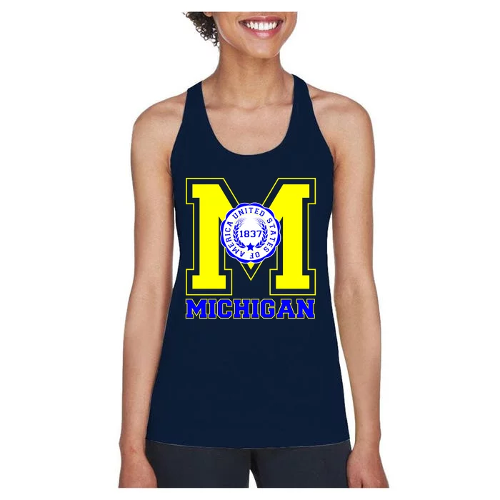 Michigan 1837 Varsity Logo Women's Racerback Tank