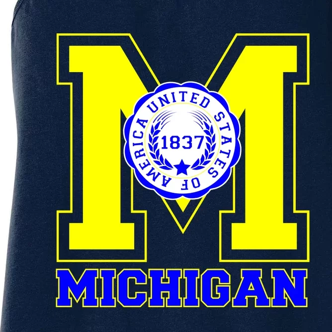 Michigan 1837 Varsity Logo Women's Racerback Tank