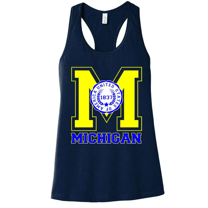 Michigan 1837 Varsity Logo Women's Racerback Tank