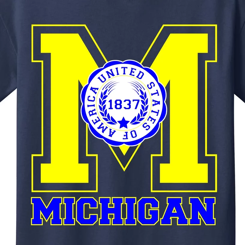 Michigan 1837 Varsity Logo Kids T-Shirt