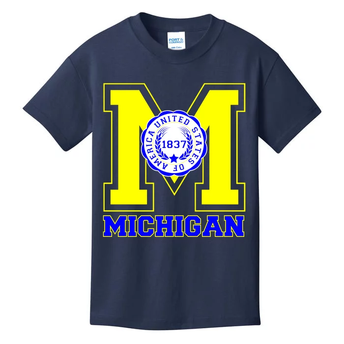 Michigan 1837 Varsity Logo Kids T-Shirt