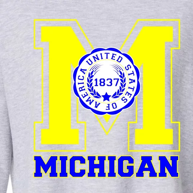 Michigan 1837 Varsity Logo Cropped Pullover Crew