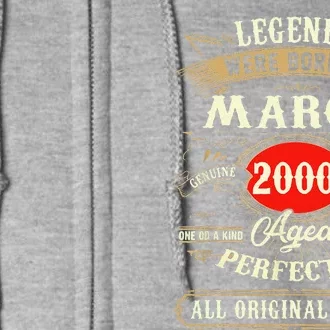 March 2000 23rd Birthday Gift 23 Year Old Women Full Zip Hoodie