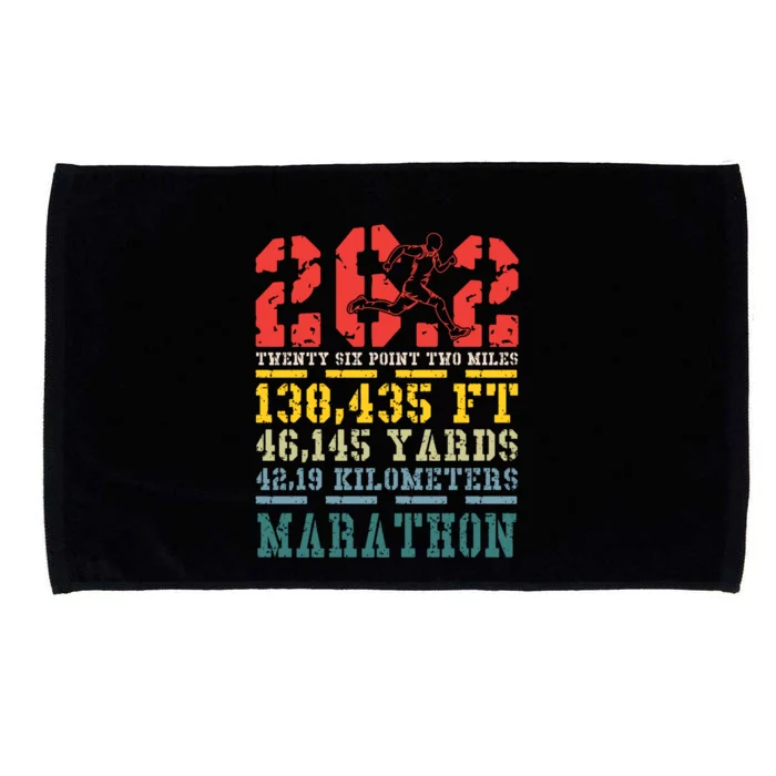 Marathoner 26 2 Math Miles Marathon Running Runner Gift Microfiber Hand Towel