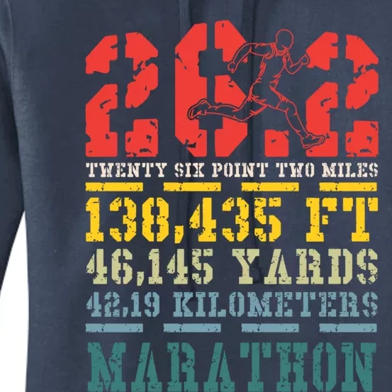 Marathoner 26 2 Math Miles Marathon Running Runner Gift Women's Pullover Hoodie