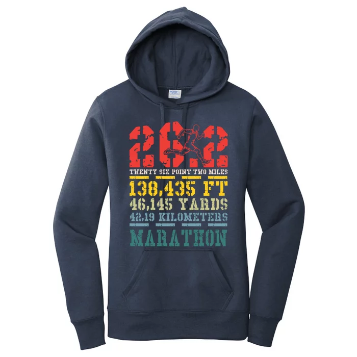 Marathoner 26 2 Math Miles Marathon Running Runner Gift Women's Pullover Hoodie