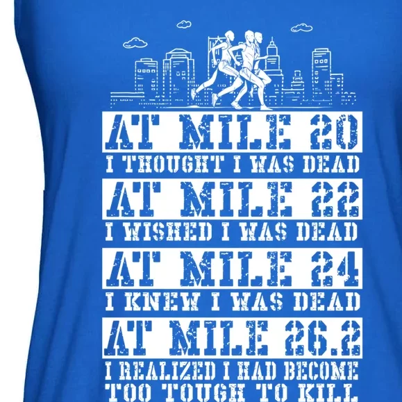 Marathoner 26 2 Miles Marathon Running Runner Great Gift Ladies Essential Flowy Tank