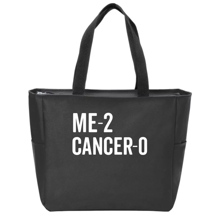 Me 2 Cancer 0 I Beat Cancer Twice Brave Survivor Cute Zip Tote Bag