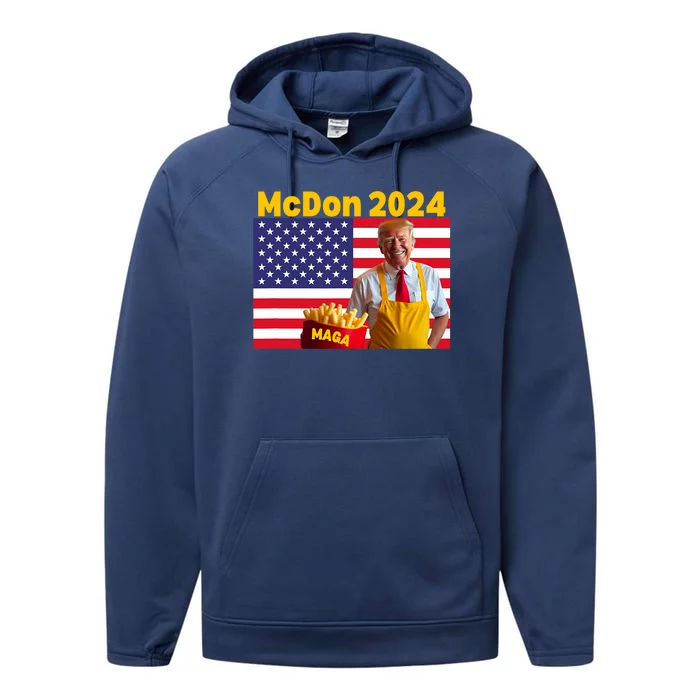 Mcdon 2024 Donald Trump Election Cookie Fries Fast Food Performance Fleece Hoodie