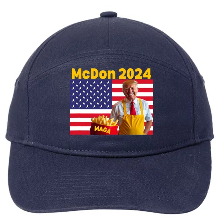 Mcdon 2024 Donald Trump Election Cookie Fries Fast Food 7-Panel Snapback Hat