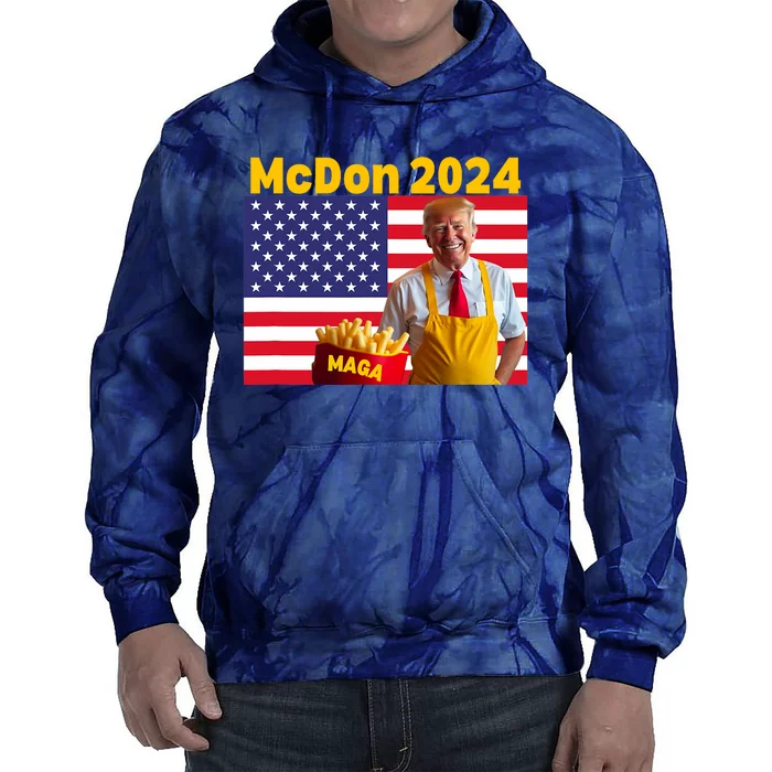 Mcdon 2024 Donald Trump Election Cookie Fries Fast Food Tie Dye Hoodie