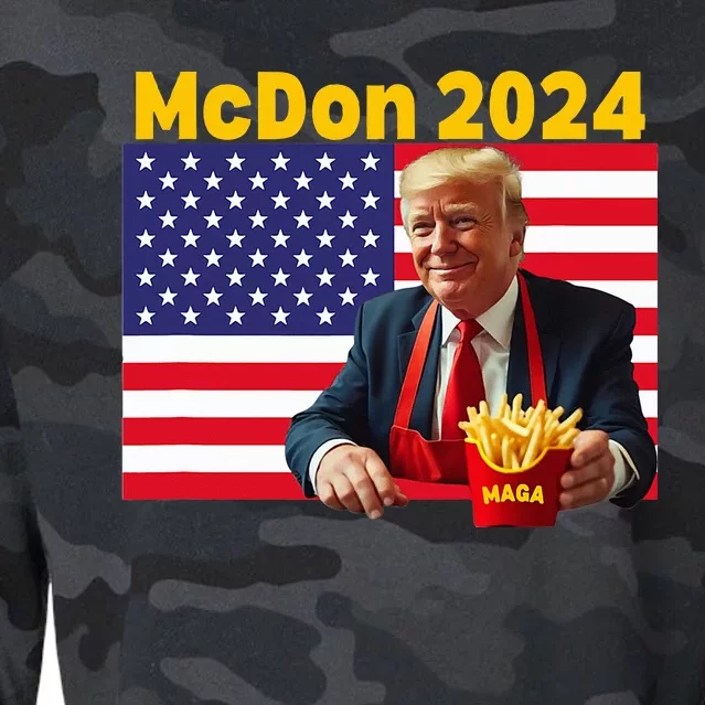 Mcdon 2024 Donald Trump French Fry Cooking Fries Cropped Pullover Crew