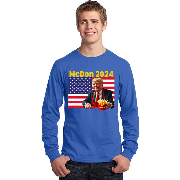 Mcdon 2024 Donald Trump French Fry Cooking Fries Tall Long Sleeve T-Shirt