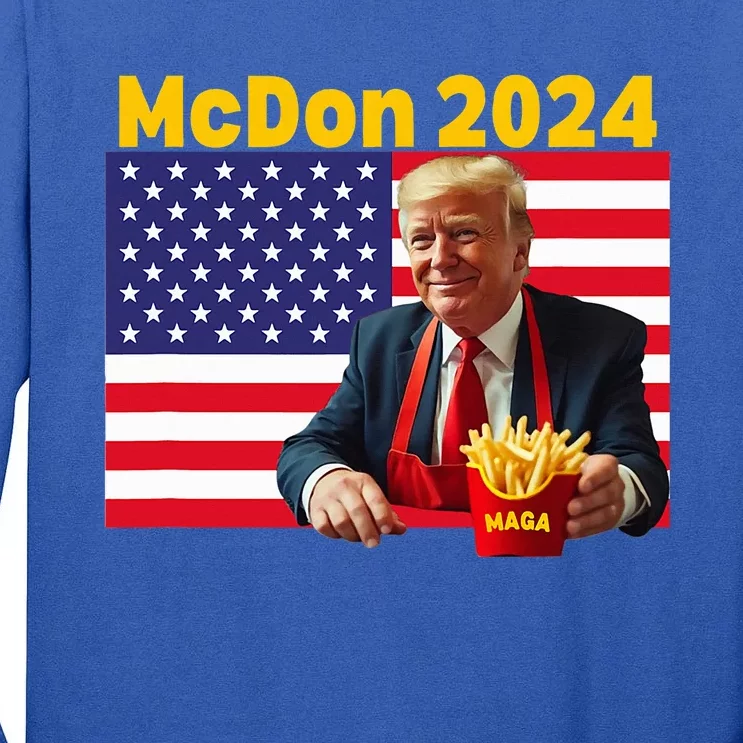 Mcdon 2024 Donald Trump French Fry Cooking Fries Tall Long Sleeve T-Shirt