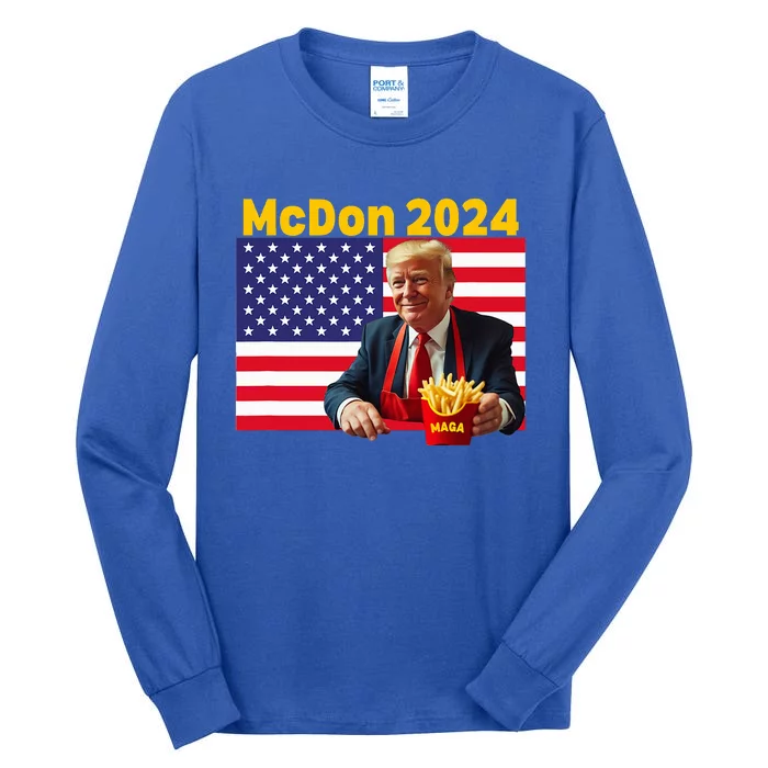 Mcdon 2024 Donald Trump French Fry Cooking Fries Tall Long Sleeve T-Shirt