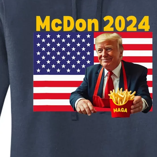 Mcdon 2024 Donald Trump French Fry Cooking Fries Women's Pullover Hoodie