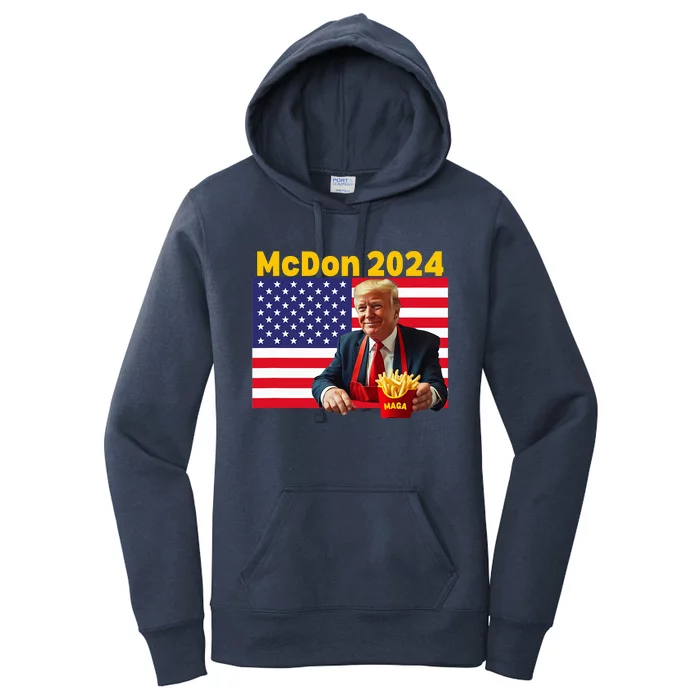 Mcdon 2024 Donald Trump French Fry Cooking Fries Women's Pullover Hoodie