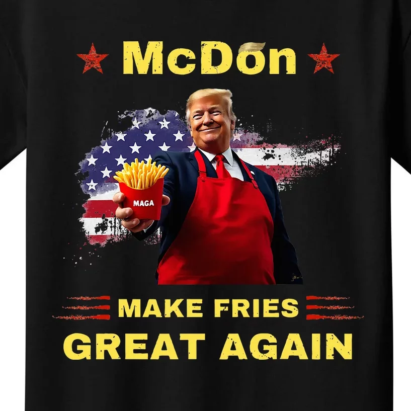 Mcdon 2024 Donald Trump French Fry Cooking Friesff Kids T-Shirt