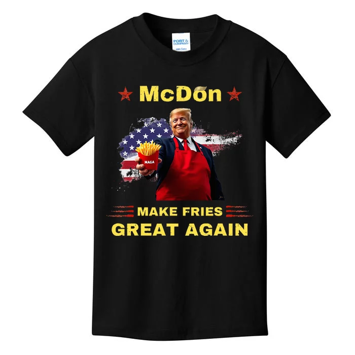 Mcdon 2024 Donald Trump French Fry Cooking Friesff Kids T-Shirt