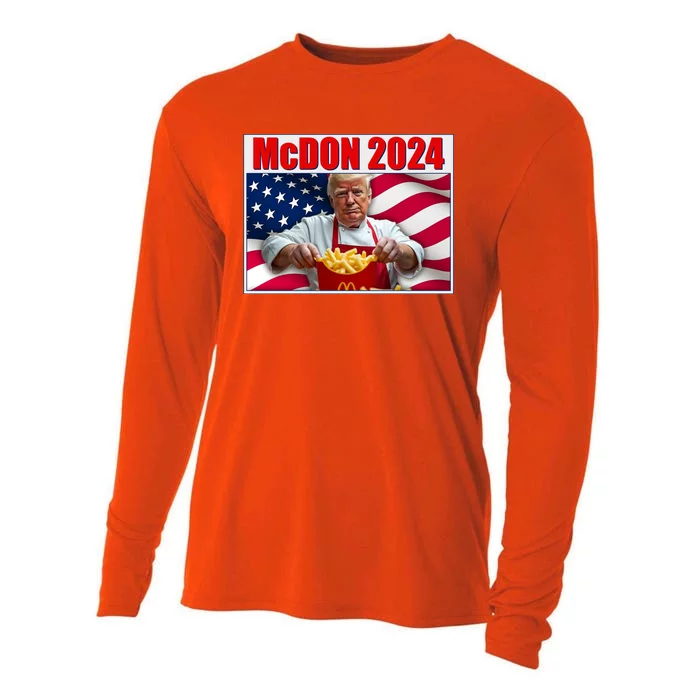 Mcdon 2024 Donald Trump Fast Food Fries Cooling Performance Long Sleeve Crew