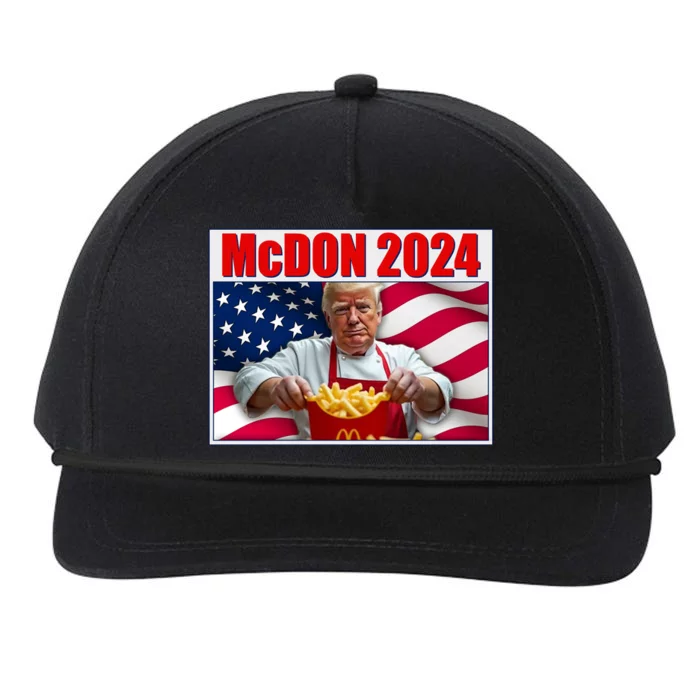 Mcdon 2024 Donald Trump Fast Food Fries Snapback Five-Panel Rope Hat