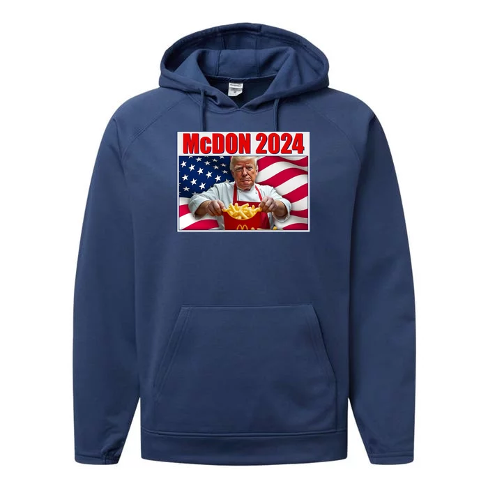 Mcdon 2024 Donald Trump Fast Food Fries Performance Fleece Hoodie