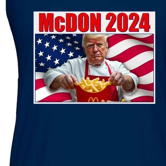 Mcdon 2024 Donald Trump Fast Food Fries Ladies Essential Flowy Tank