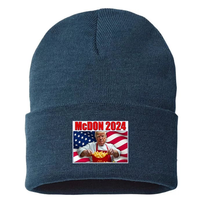 Mcdon 2024 Donald Trump Fast Food Fries Sustainable Knit Beanie