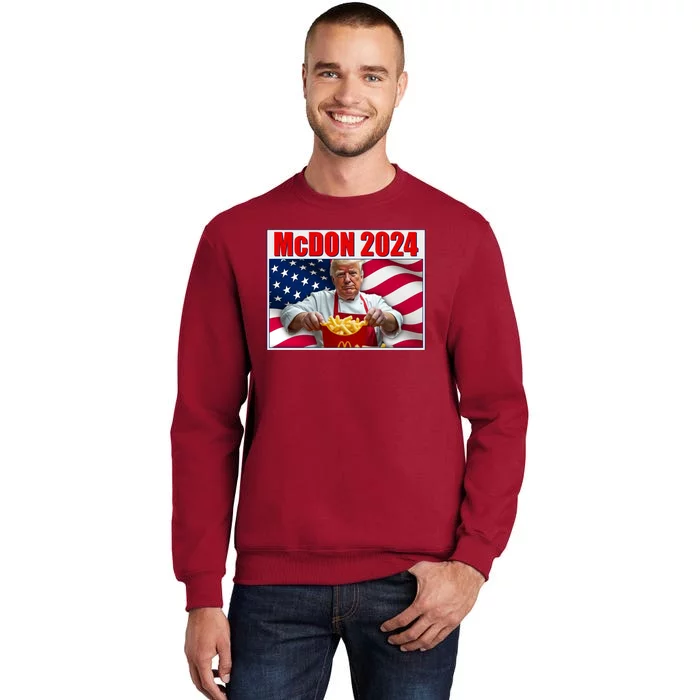 Mcdon 2024 Donald Trump Fast Food Fries Tall Sweatshirt