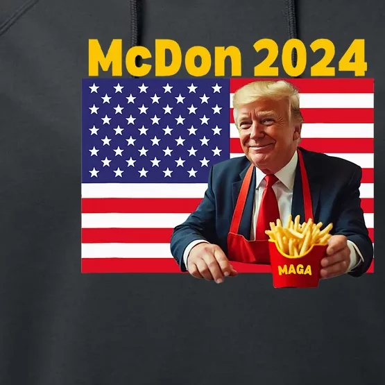 Mcdon 2024 Donald Trump French Fry Cooking Fries Performance Fleece Hoodie