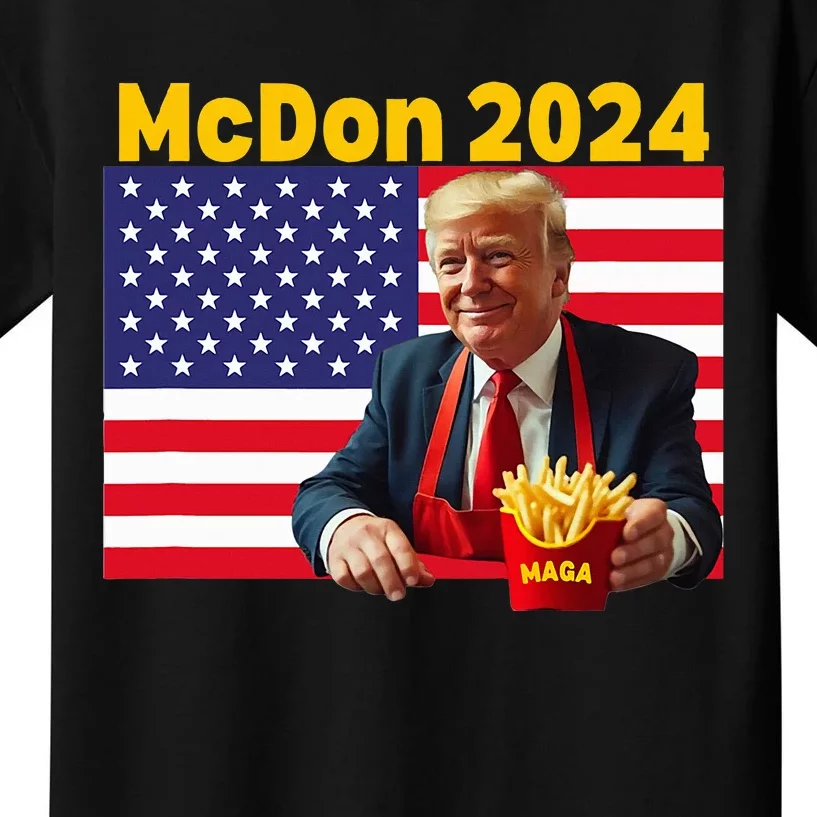 Mcdon 2024 Donald Trump French Fry Cooking Fries Kids T-Shirt