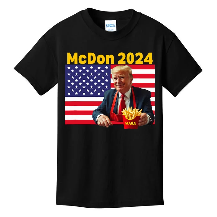 Mcdon 2024 Donald Trump French Fry Cooking Fries Kids T-Shirt