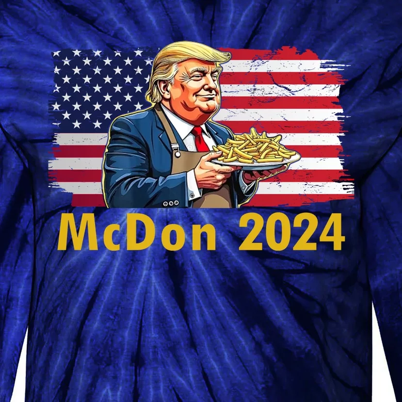 Mcdon 2024 Donald Trump Fast Food French Fries Tie-Dye Long Sleeve Shirt