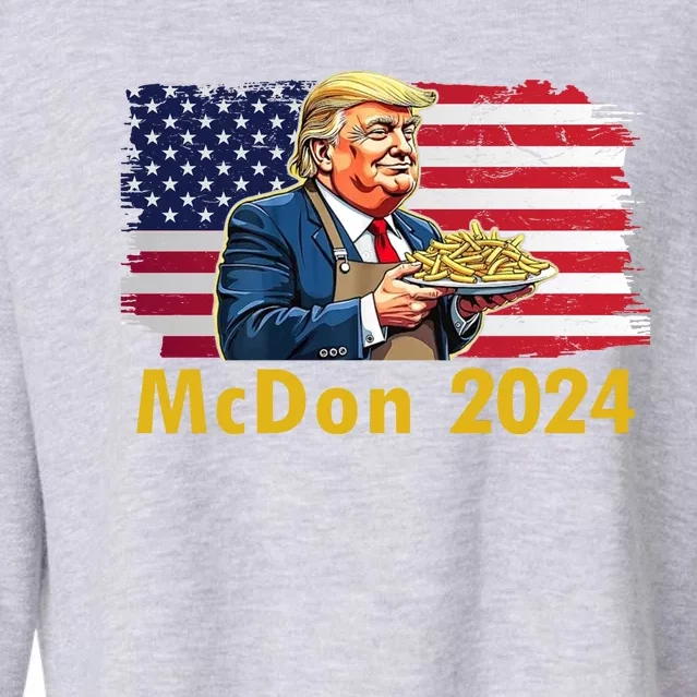 Mcdon 2024 Donald Trump Fast Food French Fries Cropped Pullover Crew