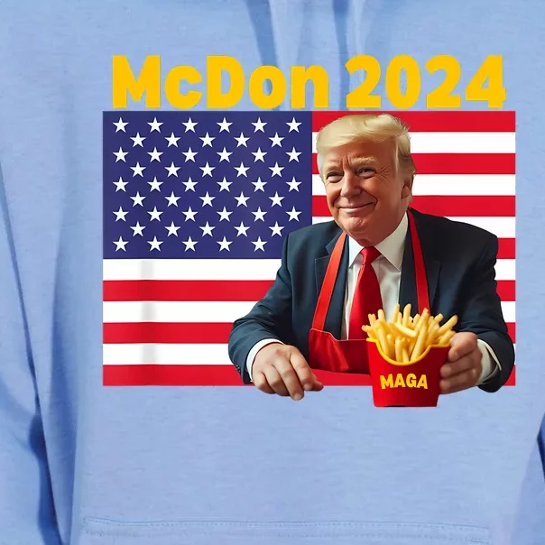 Mcdon 2024 Funny Donald Trump French Fry Cooking Fries Unisex Surf Hoodie